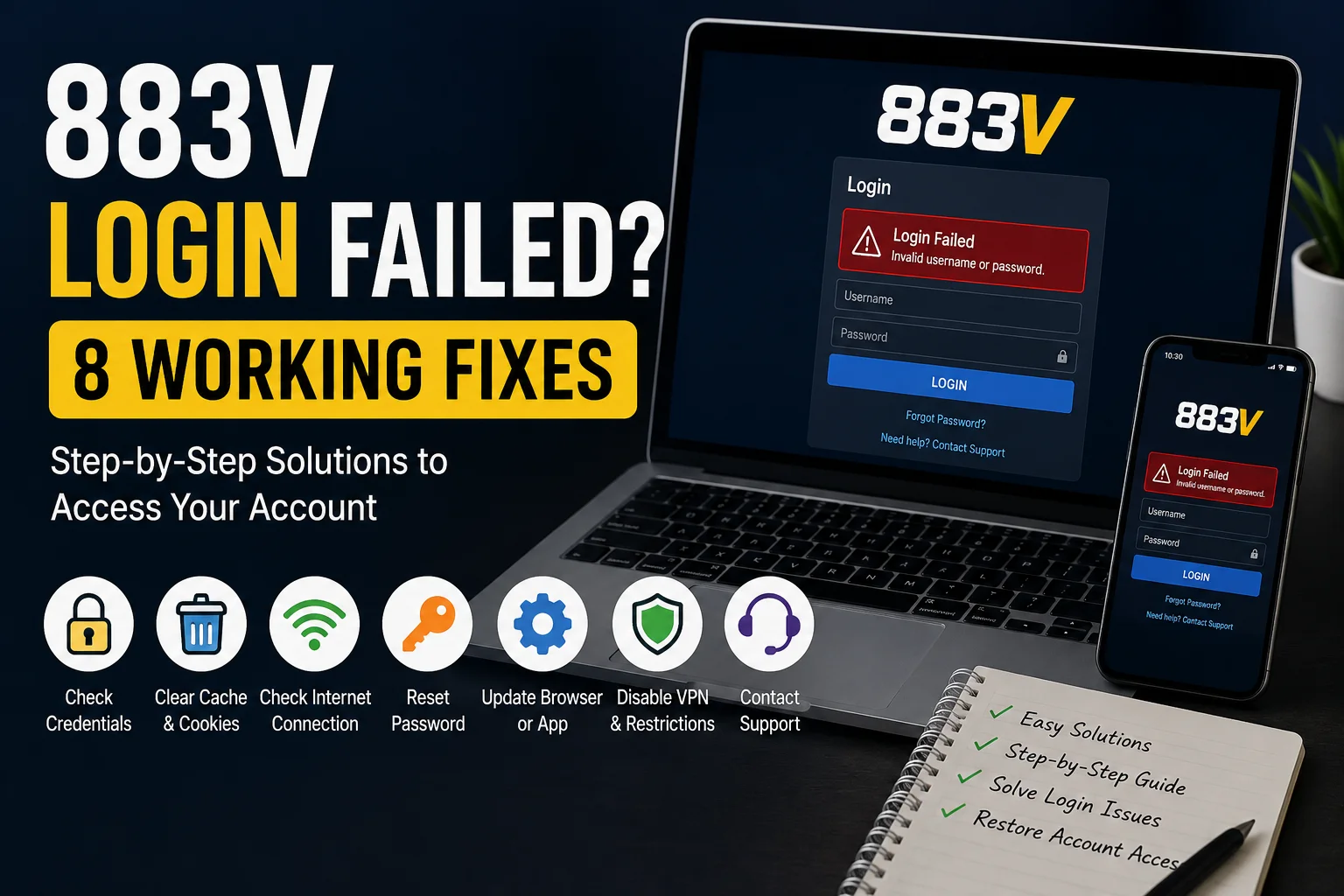 883v login failed solutions and tips